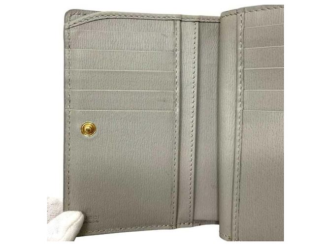 Cartera de doble pliegue gris Gucci Castaño - vista 6