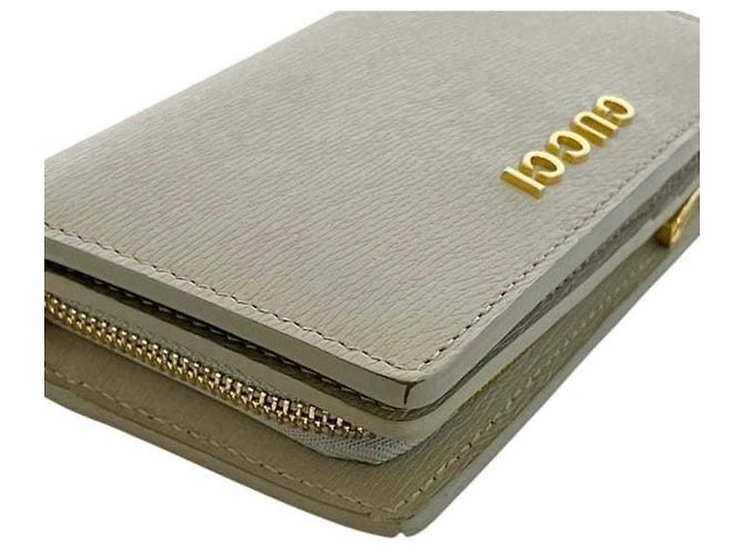 Cartera de doble pliegue gris Gucci Castaño - vista 9