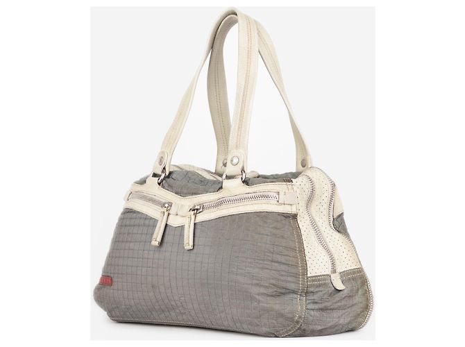 Prada 2000s Linea Rossa gesteppte Boston Sport Schultertasche Grau - Ansicht 2