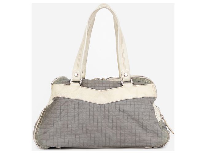 Prada 2000s Linea Rossa gesteppte Boston Sport Schultertasche Grau - Ansicht 3