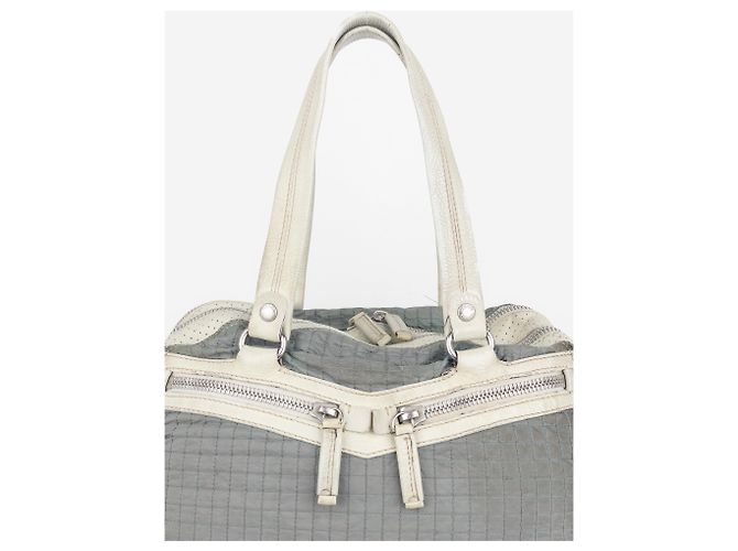 Prada 2000s Linea Rossa gesteppte Boston Sport Schultertasche Grau - Ansicht 5