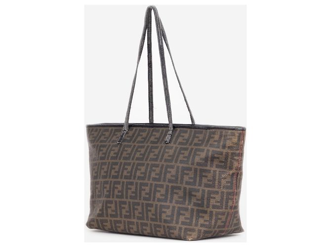 Fendi 2000s Zucca Canvas Roll Shopper Handtasche Braun - Ansicht 2