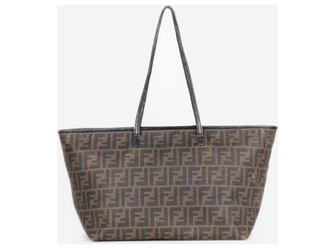 Fendi 2000s Zucca Canvas Roll Shopper Handtasche Braun - Ansicht 3