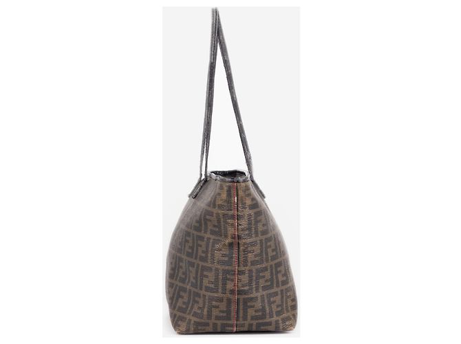 Fendi 2000s Zucca Canvas Roll Shopper Handtasche Braun - Ansicht 4