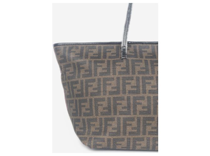 Fendi 2000s Zucca Canvas Roll Shopper Handtasche Braun - Ansicht 5
