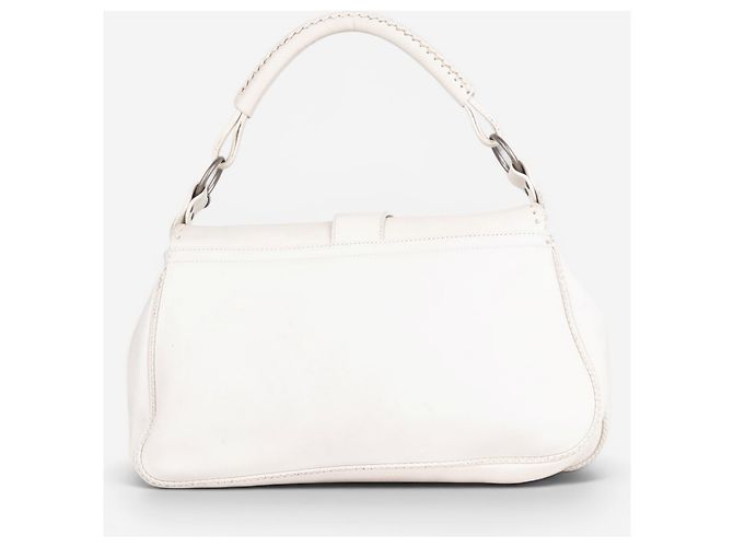 Dior da Galliano SS06 'Gaucho' Whipstitch Double Saddle Shoulder Bag Bianco - vista 3