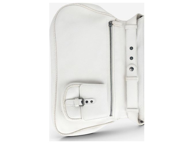 Dior da Galliano SS06 'Gaucho' Whipstitch Double Saddle Shoulder Bag Bianco - vista 6