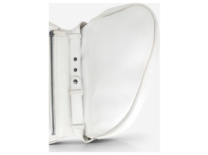 Dior da Galliano SS06 'Gaucho' Whipstitch Double Saddle Shoulder Bag Bianco - vista 7