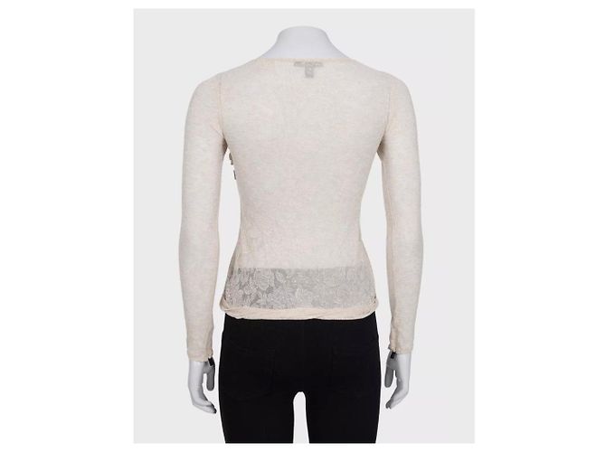 Top ajustado de encaje beige Louis Vuitton Talla 36 Segunda mano - vista 3