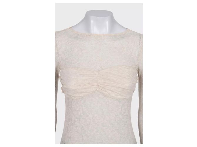 Top ajustado de encaje beige Louis Vuitton Talla 36 Segunda mano - vista 4