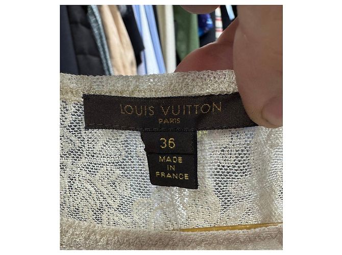 Top ajustado de encaje beige Louis Vuitton Talla 36 Segunda mano - vista 6