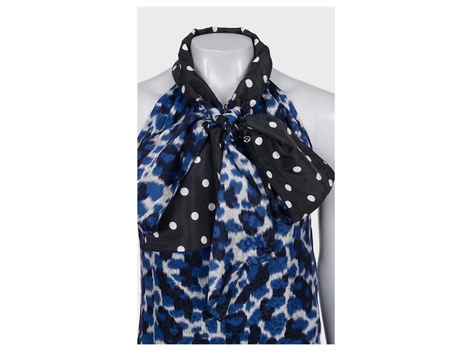 Louis Vuitton Blauer Seidenrock & Oberteil Set Gr. 36 Gebraucht - Ansicht 5