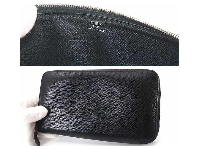 Hermès Hermes Azap Long Classic Round Wallet Black - view 7