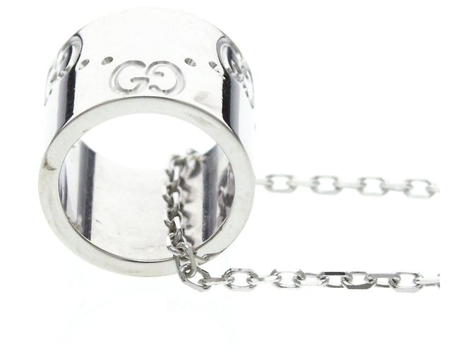 Collana Gucci Icon in oro bianco 18K Argento - vista 3