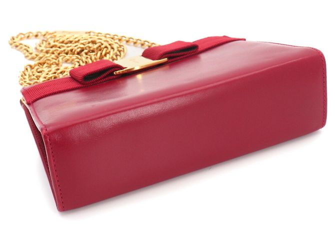 Borsa a Spalla Vara Chain Salvatore Ferragamo Rosso - vista 4