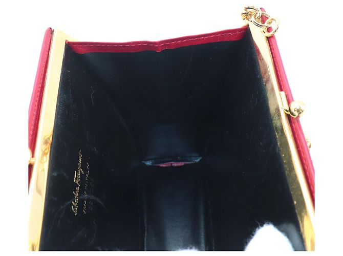 Borsa a Spalla Vara Chain Salvatore Ferragamo Rosso - vista 7