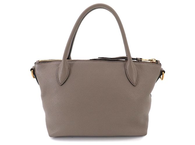 Borsa a mano in pelle grigia Prada Marrone - vista 3