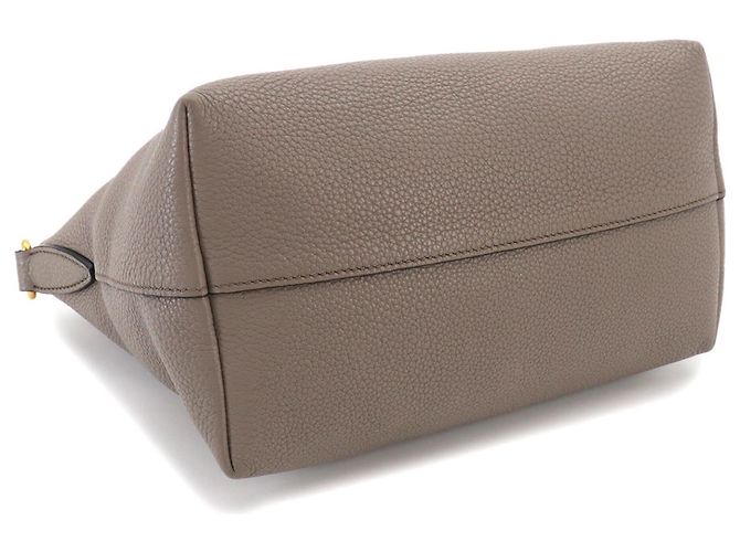 Borsa a mano in pelle grigia Prada Marrone - vista 5