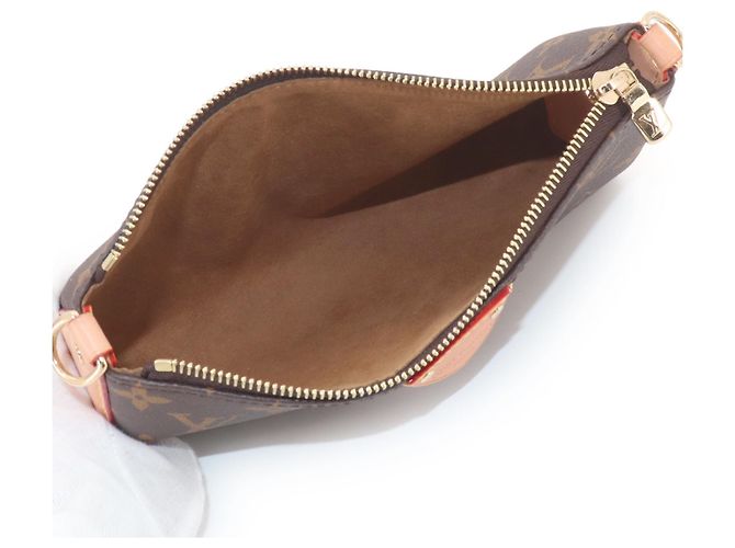 Borsa Louis Vuitton Monogram Pochette Tirette Mini Marrone - vista 6