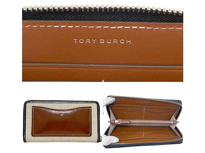 Cartera larga redondeada Tory Burch Negro Blanco - vista 3