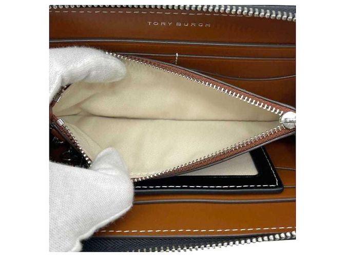 Cartera larga redondeada Tory Burch Negro Blanco - vista 4
