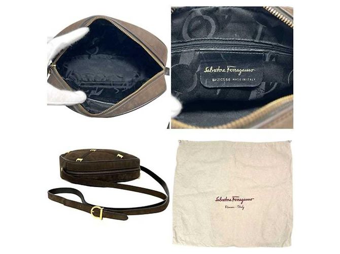 Borsa a tracolla Vara Salvatore Ferragamo Marrone - vista 4