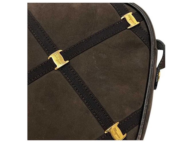 Borsa a tracolla Vara Salvatore Ferragamo Marrone - vista 8