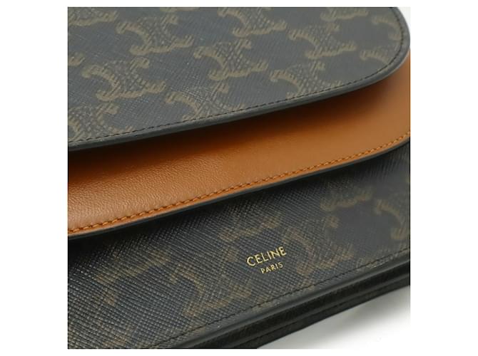 Céline Clutch con tracolla Celine Triomphe Marrone scuro - vista 10