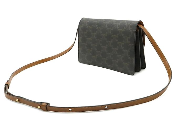 Céline Clutch con tracolla Celine Triomphe Marrone scuro - vista 3