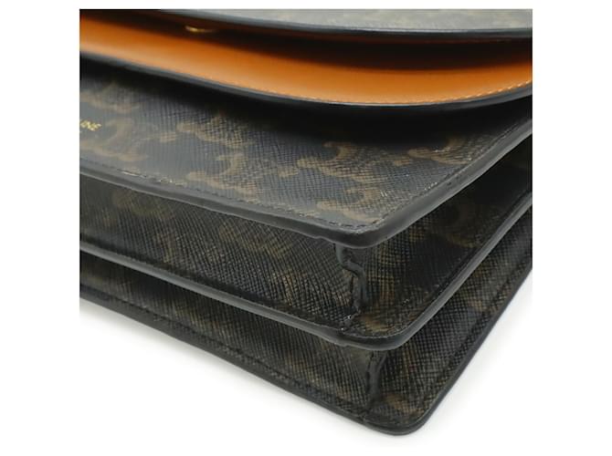 Céline Clutch con tracolla Celine Triomphe Marrone scuro - vista 4