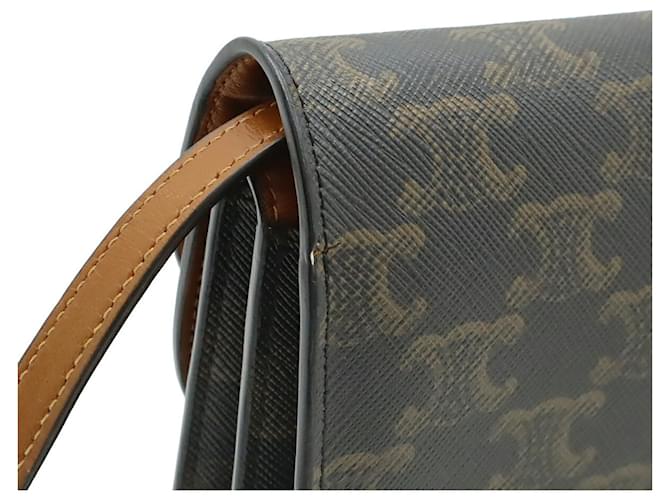 Céline Clutch con tracolla Celine Triomphe Marrone scuro - vista 5