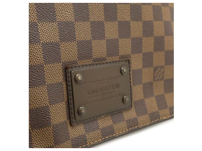 Borsa a Spalla Louis Vuitton Damier Brooklyn MM Marrone Damier ebene - vista 10