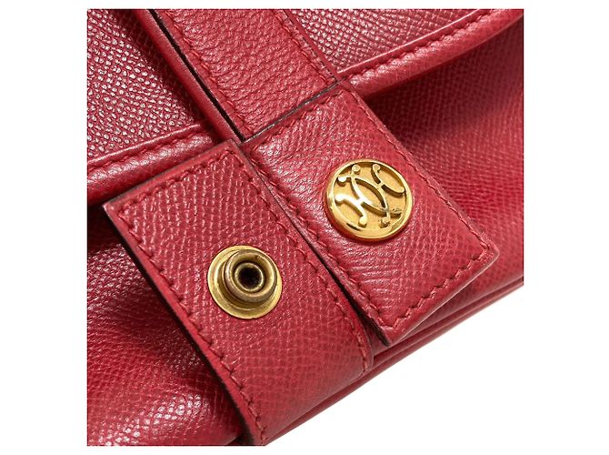 Hermès Sac à épaule Hermes Noumea Gold Hardware Rouge - vue 14