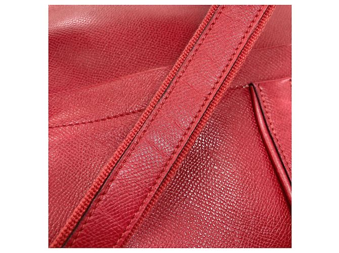 Hermès Sac à épaule Hermes Noumea Gold Hardware Rouge - vue 15
