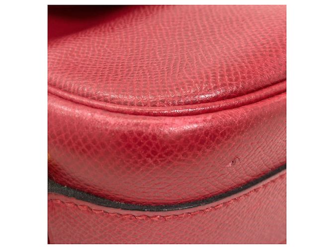 Hermès Sac à épaule Hermes Noumea Gold Hardware Rouge - vue 17