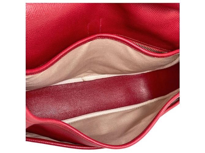 Hermès Sac à épaule Hermes Noumea Gold Hardware Rouge - vue 5