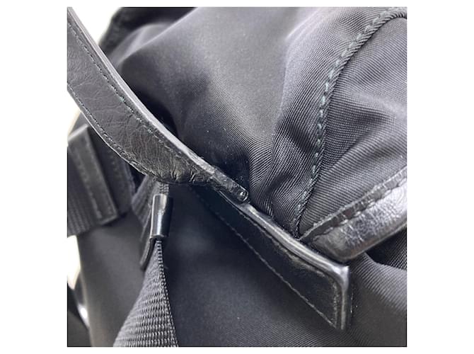Prada Logo Nylon Rucksack Schwarz - Ansicht 10
