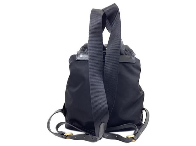 Prada Logo Nylon Rucksack Schwarz - Ansicht 2