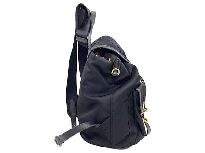 Prada Logo Nylon Rucksack Schwarz - Ansicht 3