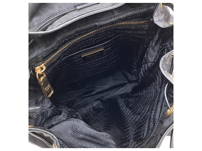 Prada Logo Nylon Rucksack Schwarz - Ansicht 5