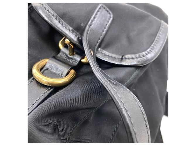 Prada Logo Nylon Rucksack Schwarz - Ansicht 9