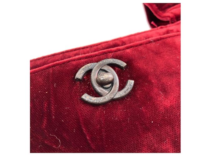 Borsa Tote Chanel Coco Mark Rosso - vista 13