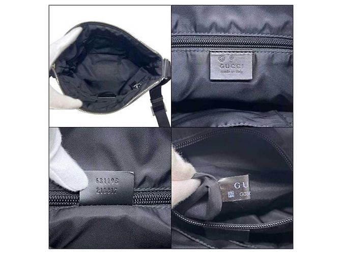 Borsa a tracolla Gucci in tela nera e pelle Nero - vista 4