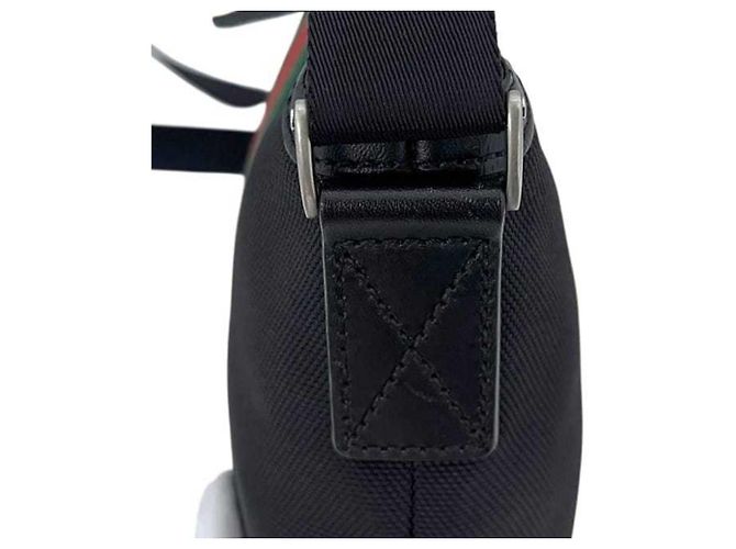 Borsa a tracolla Gucci in tela nera e pelle Nero - vista 7