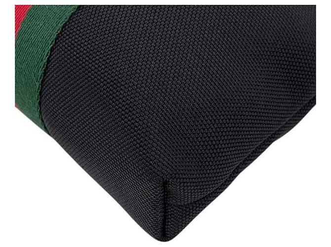 Borsa a tracolla Gucci in tela nera e pelle Nero - vista 9