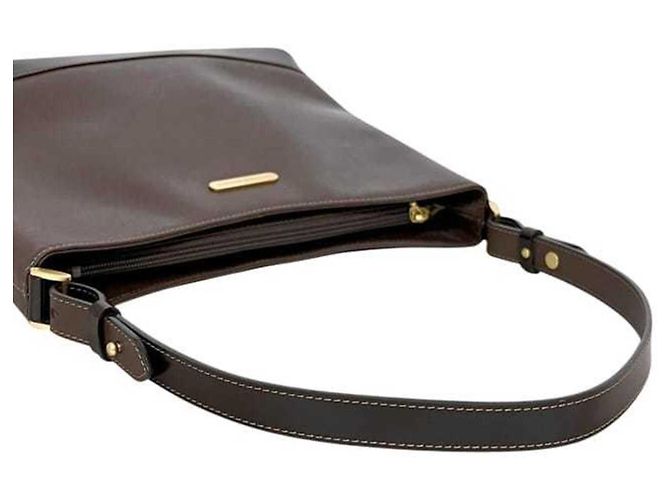 Borsa a tracolla in pelle marrone Burberry - vista 10
