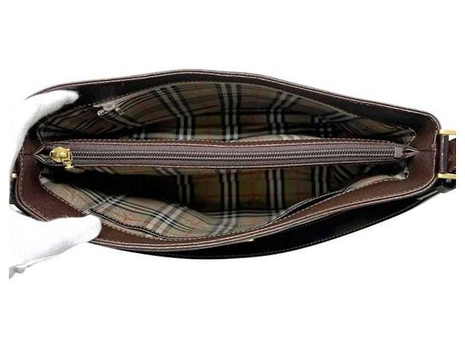 Borsa a tracolla in pelle marrone Burberry - vista 4