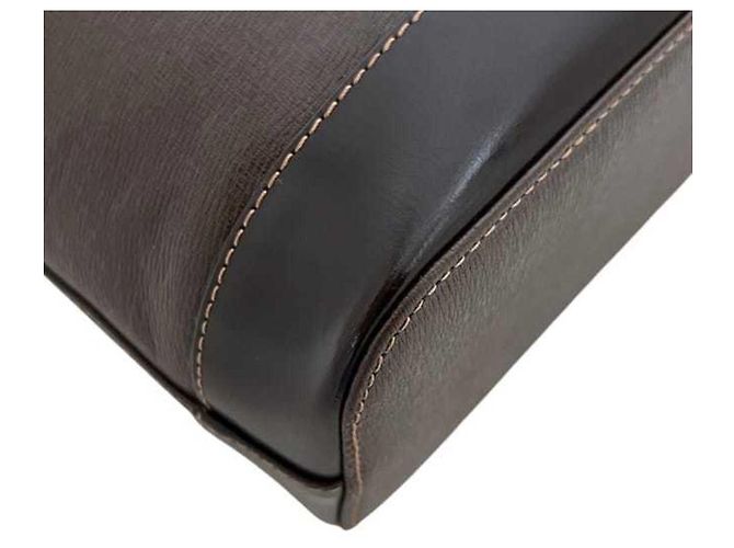 Borsa a tracolla in pelle marrone Burberry - vista 7