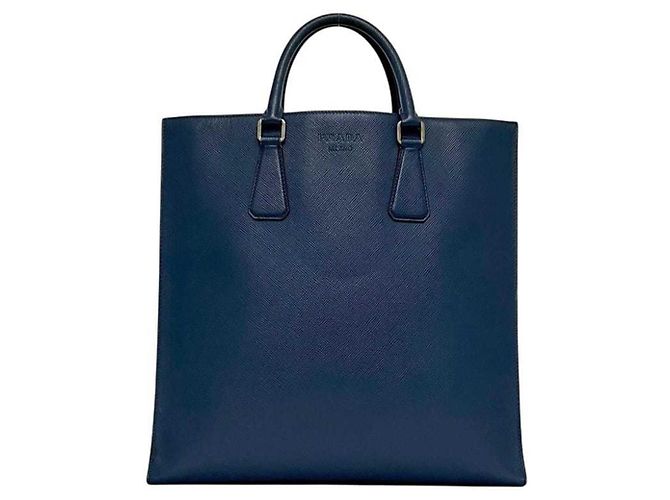 Bolso Tote Prada Saffiano azul - vista 2