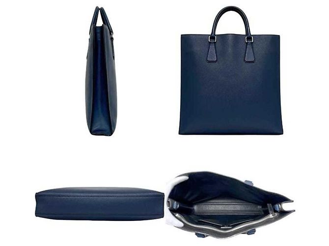 Bolso Tote Prada Saffiano azul - vista 3
